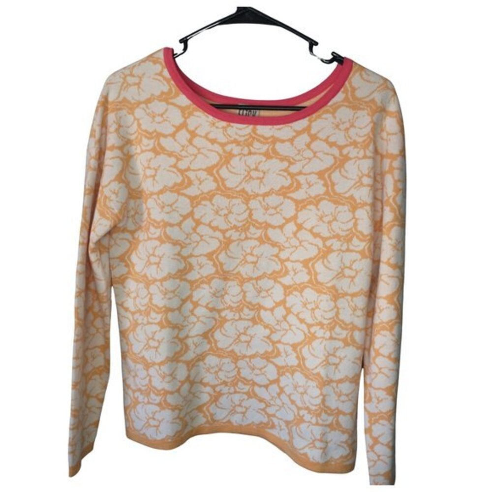 Vintage Floral Sweater Women’s Small Knit Retro